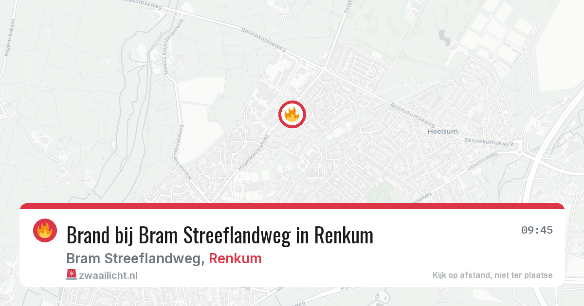 Brand bij Bram Streeflandweg in Renkum — 17 apr 2026