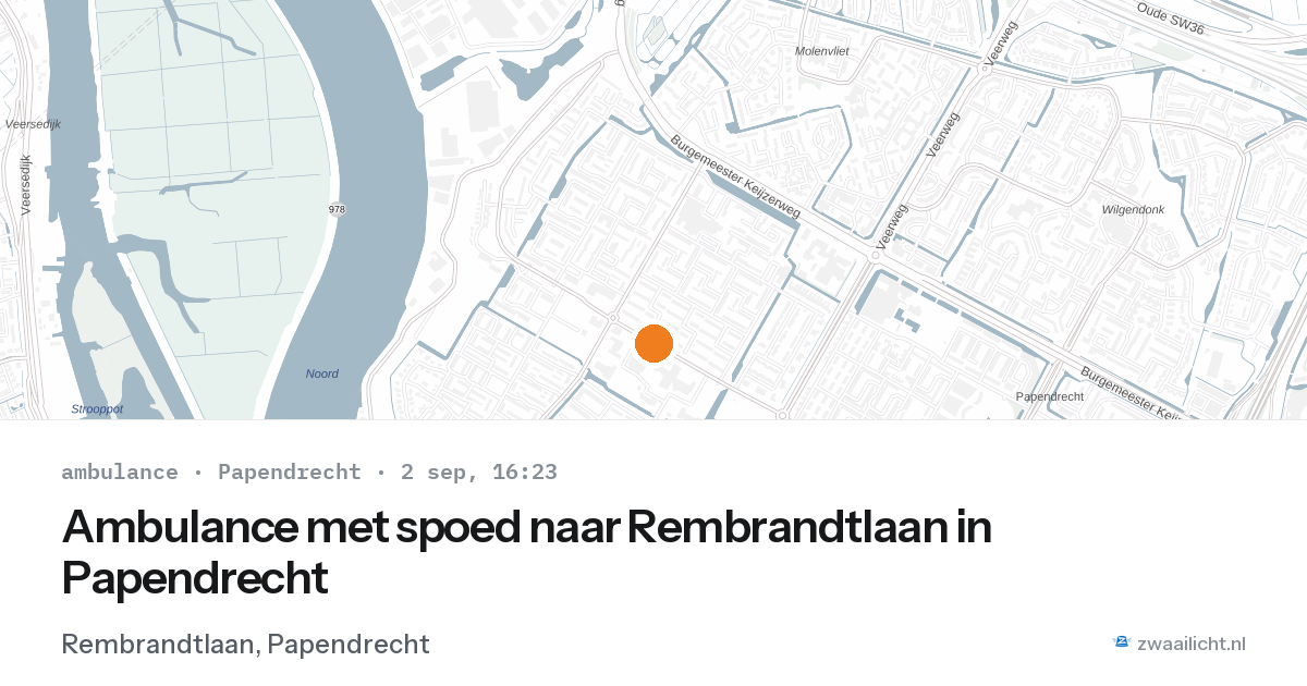 Ambulance met spoed naar Rembrandtlaan in Papendrecht — 2 sep 2026