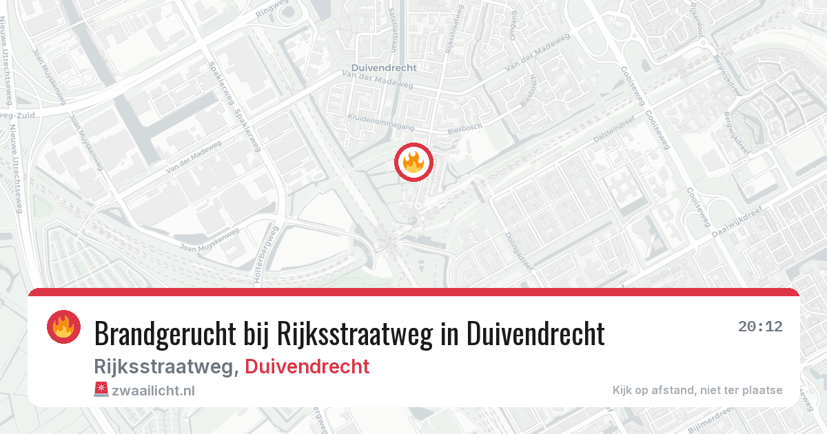 Brandgerucht bij Rijksstraatweg in Duivendrecht — 1 apr 2026