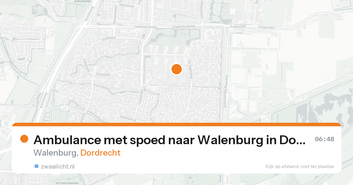 Ambulance met spoed naar Walenburg in Dordrecht — 16 aug 2026