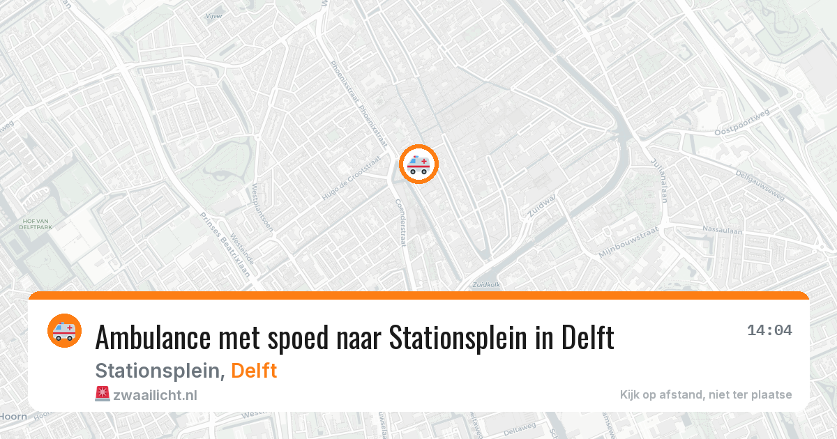 Ambulance met spoed naar Stationsplein in Delft — 21 mei 2026