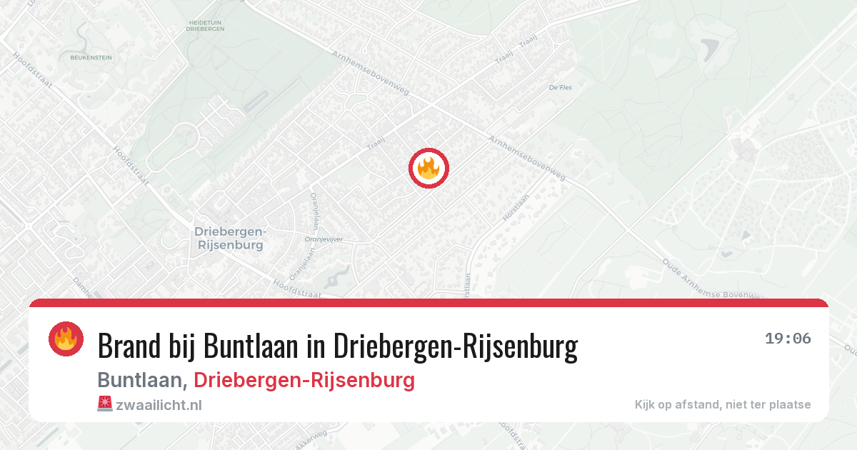Brand bij Buntlaan in Driebergen-Rijsenburg — 11 aug 2026