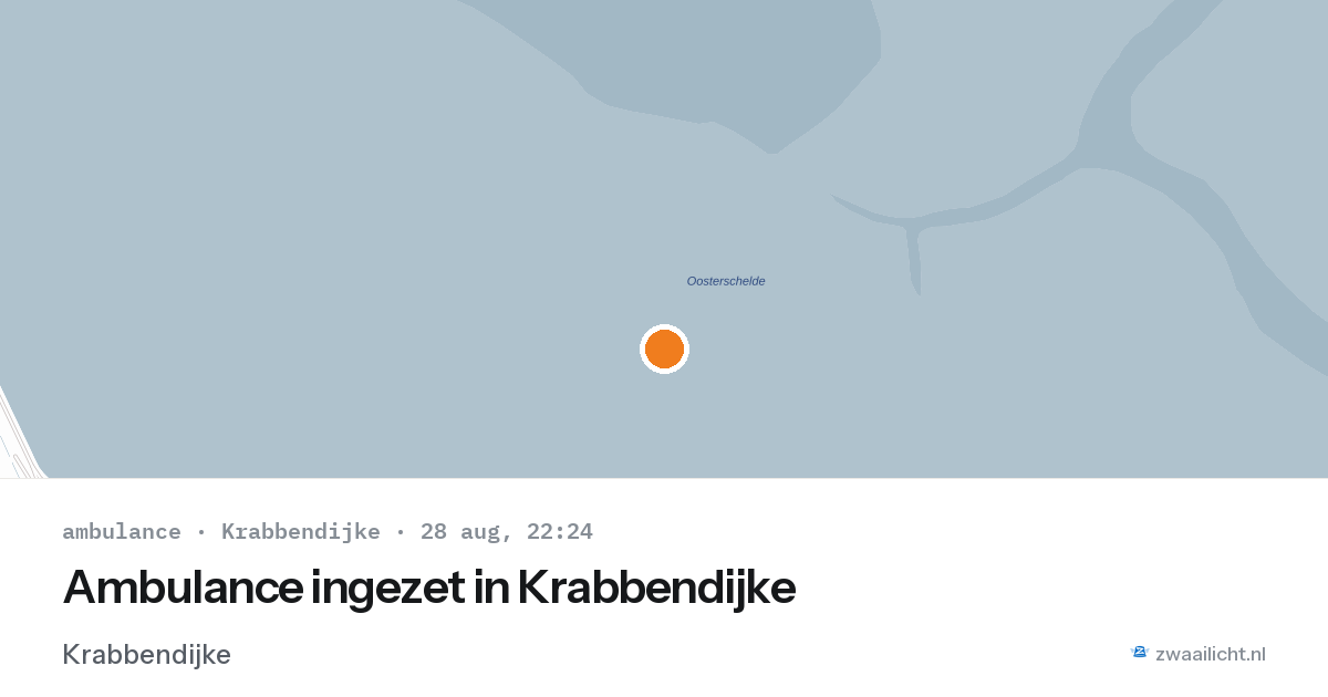 Ambulance ingezet in Krabbendijke — 28 aug 2026