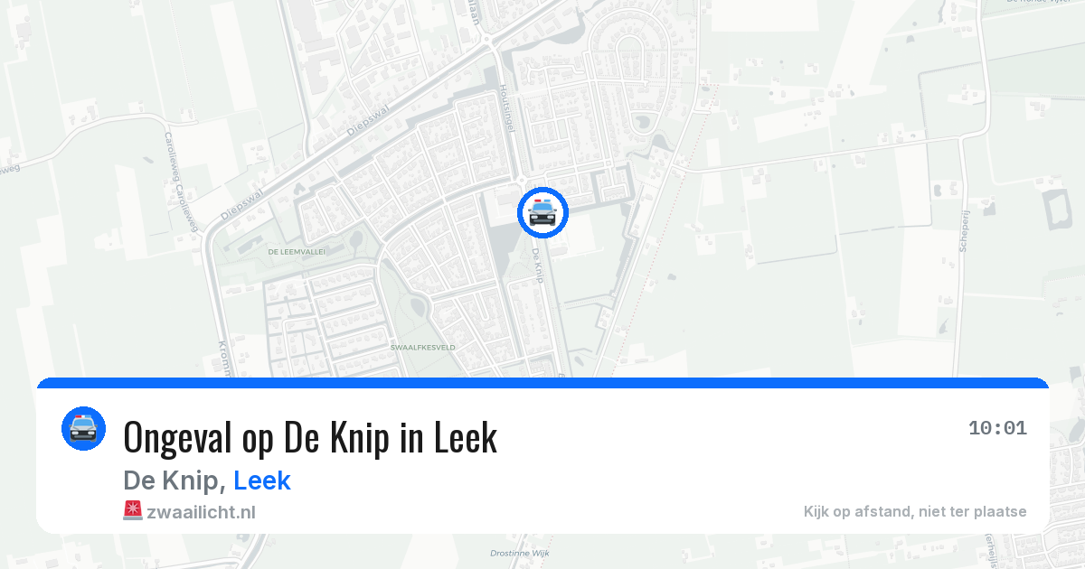 Ongeval op De Knip in Leek — 13 jun 2026