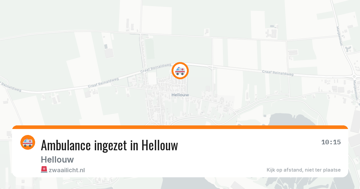 Ambulance ingezet in Hellouw — 1 aug 2026