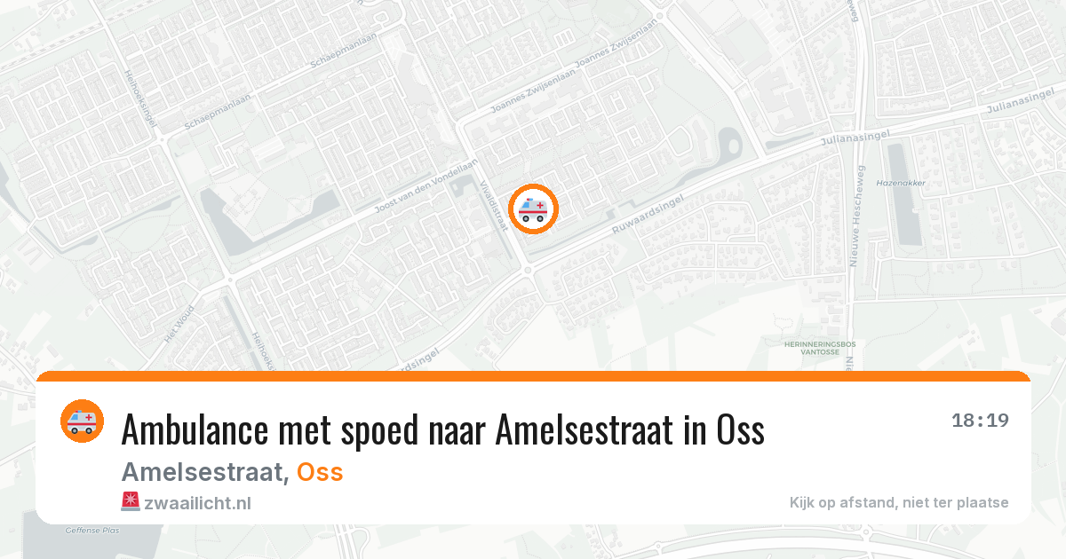 Ambulance met spoed naar Amelsestraat in Oss — 24 mrt 2026