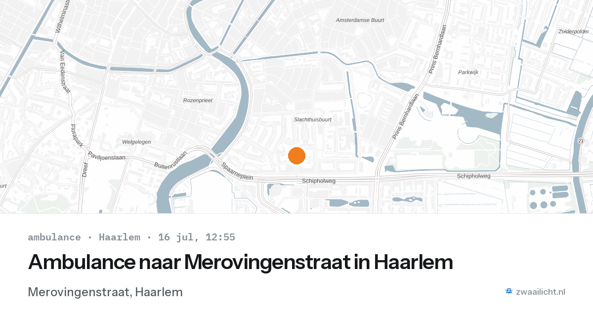 Ambulance naar Merovingenstraat in Haarlem — 16 jul 2026