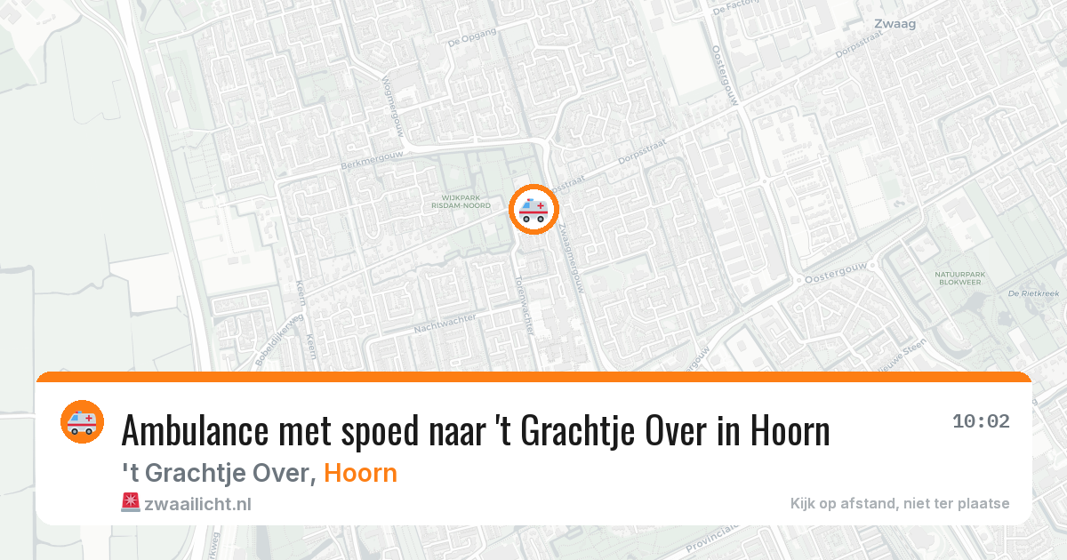 Ambulance met spoed naar 't Grachtje Over in Hoorn — 30 mei 2026