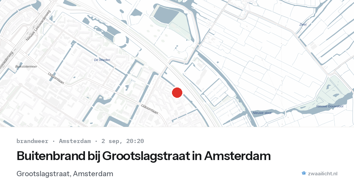 Buitenbrand bij Grootslagstraat in Amsterdam — 2 sep 2026