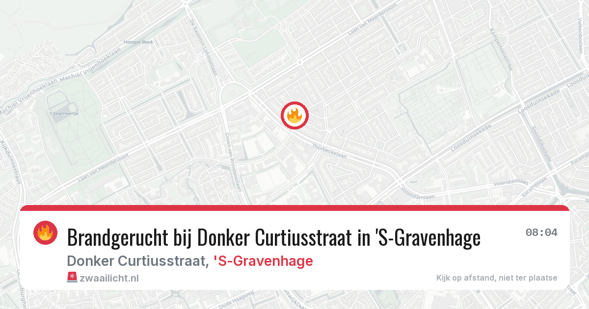 Brandgerucht bij Donker Curtiusstraat in 'S-Gravenhage — 3 aug 2026