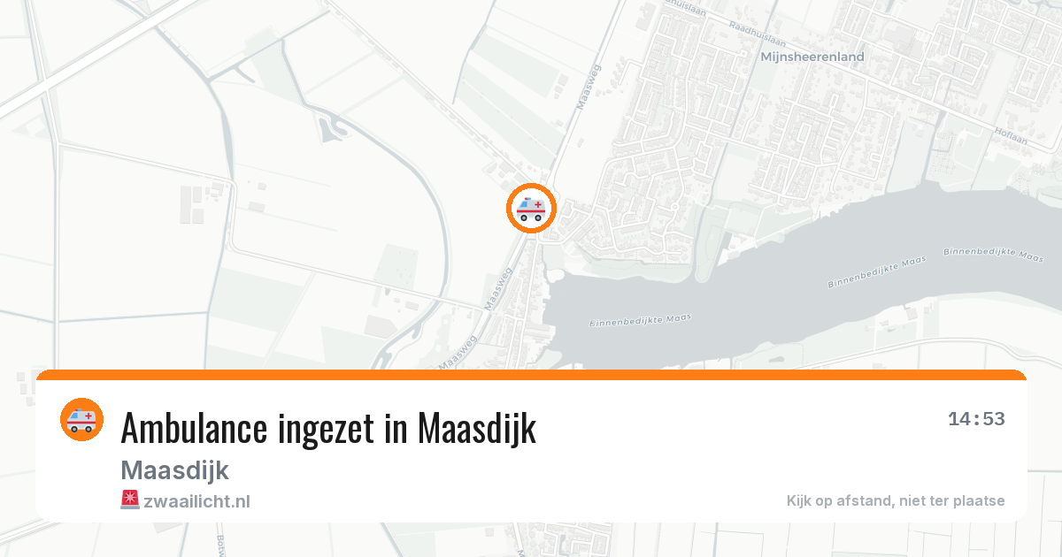 Ambulance ingezet in Maasdijk — 9 jul 2026