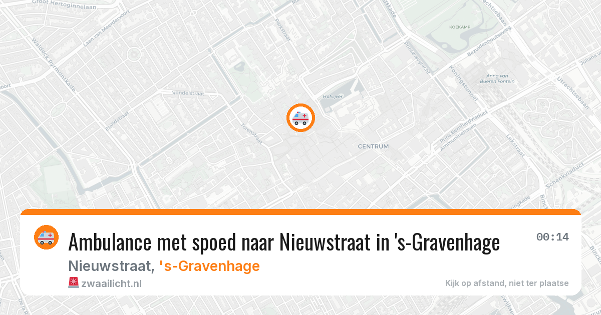 Ambulance met spoed naar Nieuwstraat in 's-Gravenhage — 30 mei 2026