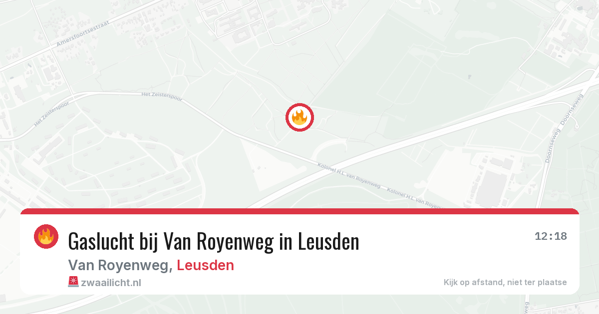 Gaslucht bij Van Royenweg in Leusden — 10 jul 2026
