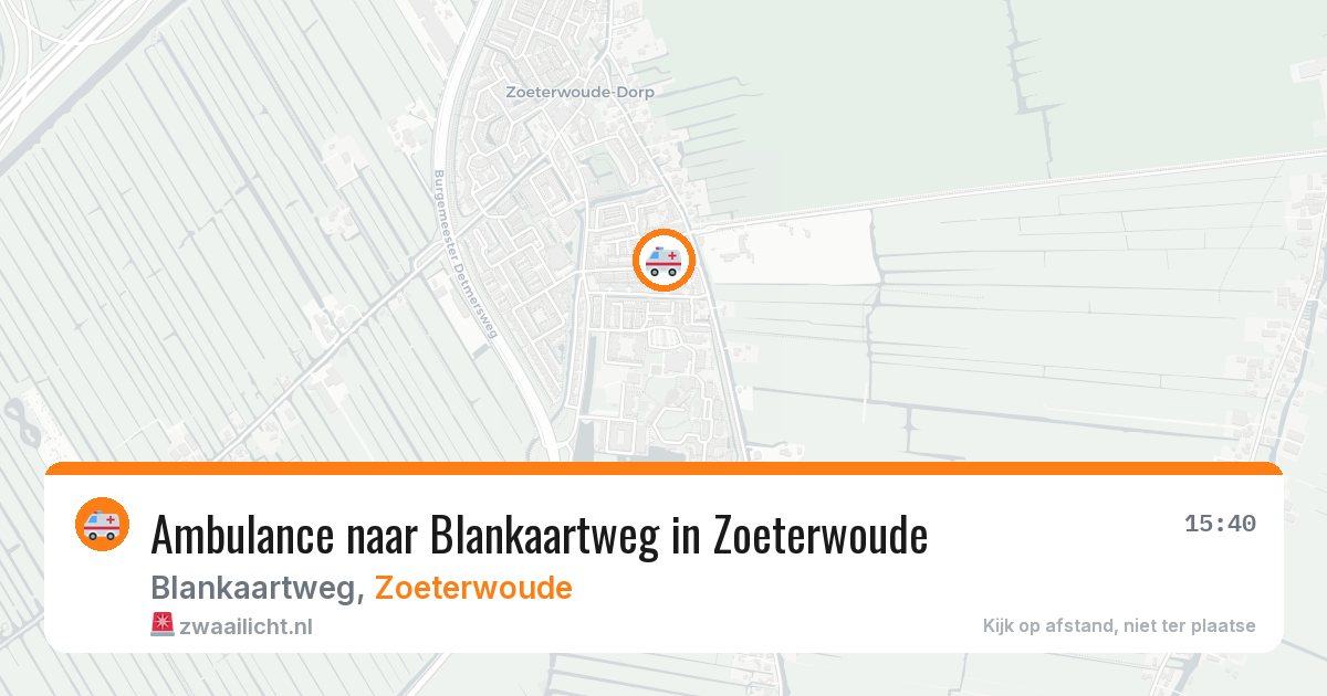 Ambulance naar Blankaartweg in Zoeterwoude — 12 aug 2026