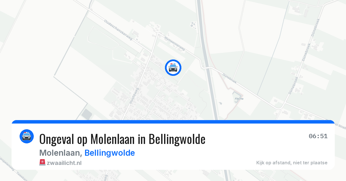 Ongeval op Molenlaan in Bellingwolde — 20 mrt 2026