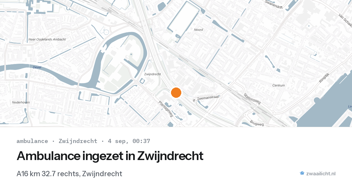 Ambulance ingezet in Zwijndrecht — 3 sep 2026