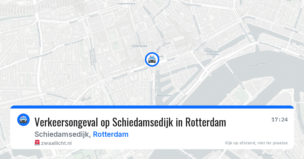 Verkeersongeval op Schiedamsedijk in Rotterdam — 23 apr 2026