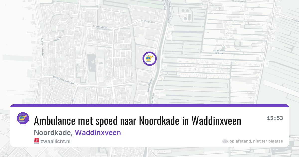 Ambulance met spoed naar Noordkade in Waddinxveen — 23 jan 2026