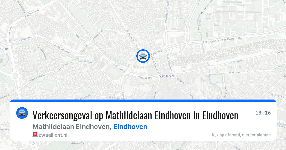 Verkeersongeval op Mathildelaan Eindhoven in Eindhoven — 3 aug 2026