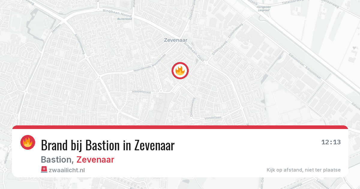 Brand bij Bastion in Zevenaar — 4 aug 2026