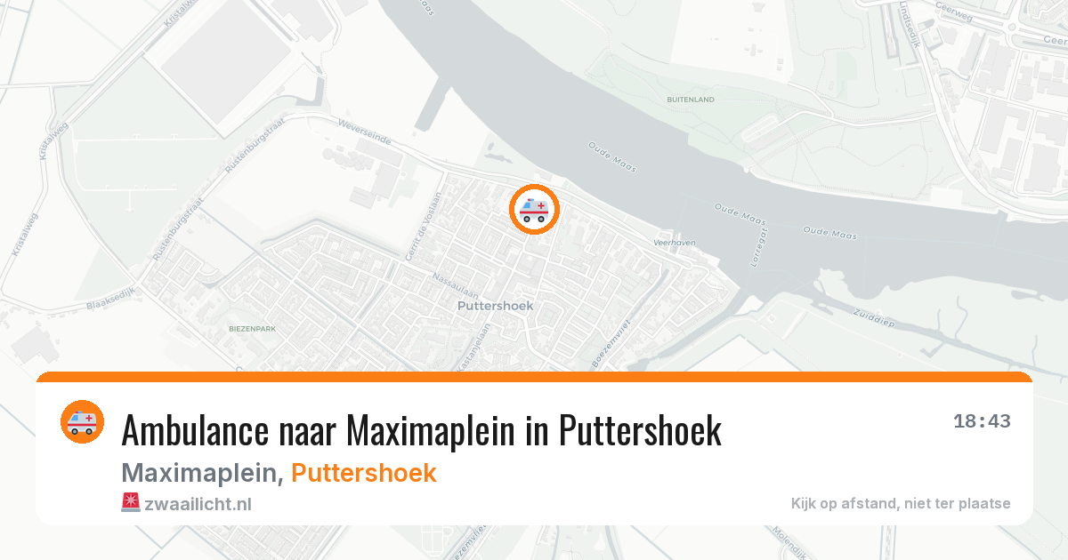Ambulance naar Maximaplein in Puttershoek — 28 mrt 2026