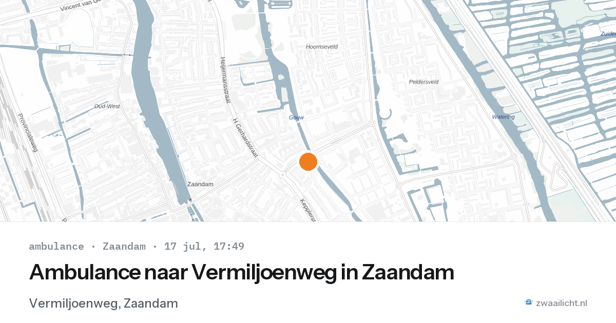 Ambulance naar Vermiljoenweg in Zaandam — 17 jul 2026