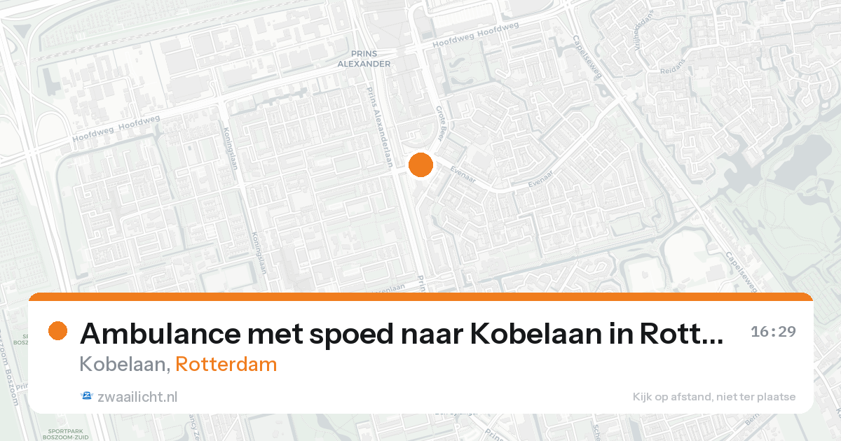 Ambulance met spoed naar Kobelaan in Rotterdam — 16 aug 2026