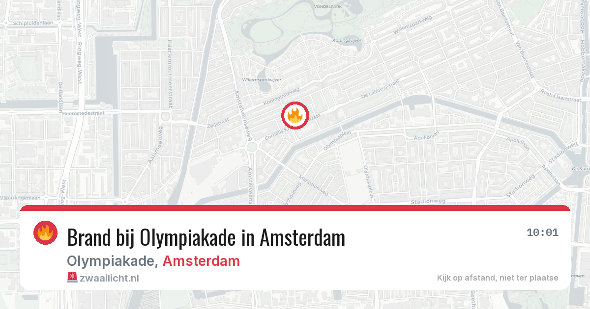Brand bij Olympiakade in Amsterdam — 21 mei 2026