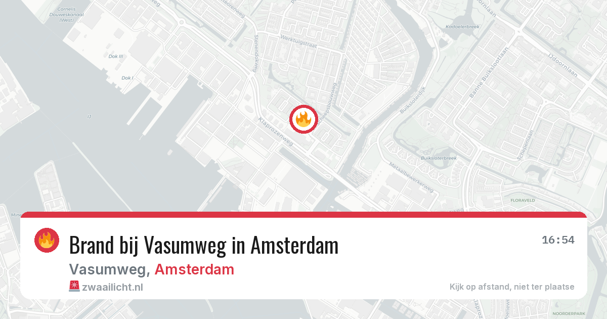 Brand bij Vasumweg in Amsterdam — 19 jun 2026