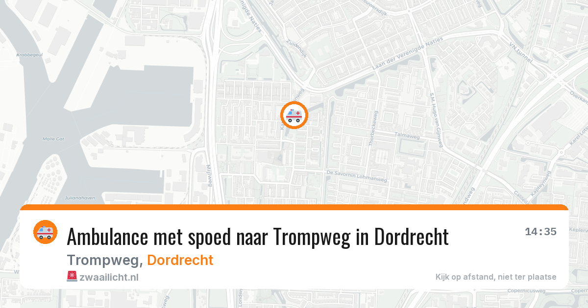 Ambulance met spoed naar Trompweg in Dordrecht — 4 mei 2026