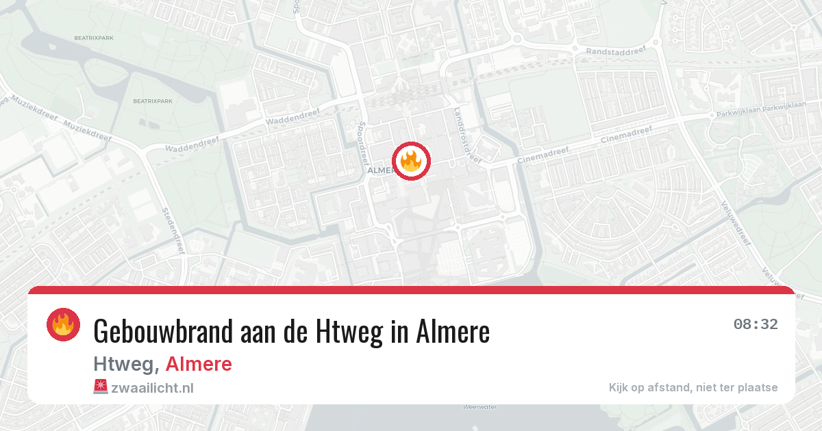 Gebouwbrand aan de Htweg in Almere — 7 mei 2026