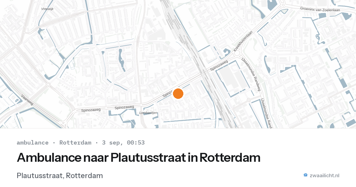 Ambulance naar Plautusstraat in Rotterdam — 2 sep 2026
