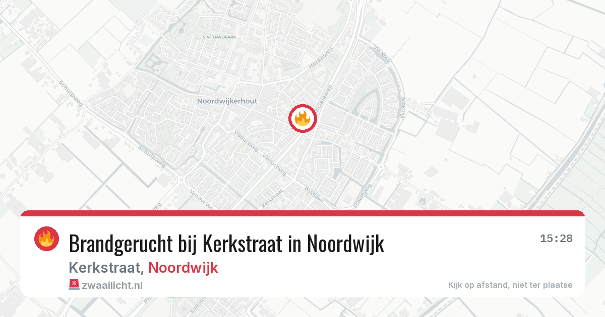 Brandgerucht bij Kerkstraat in Noordwijk — 7 aug 2026