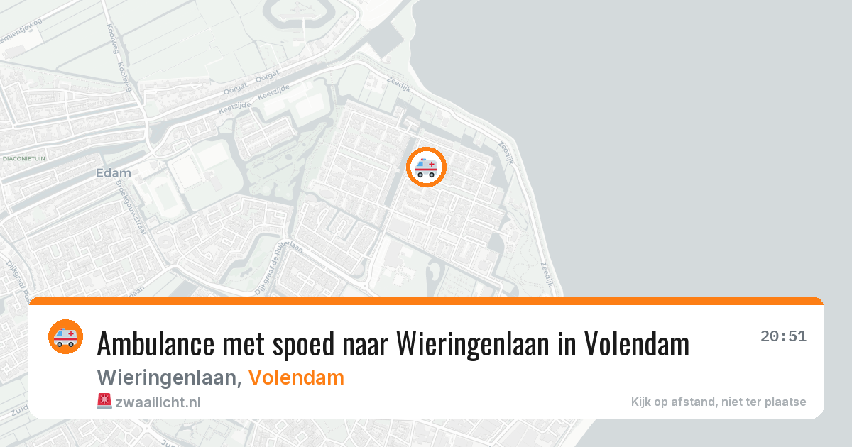 Ambulance met spoed naar Wieringenlaan in Volendam — 15 jul 2026