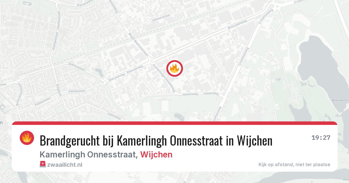 Brandgerucht bij Kamerlingh Onnesstraat in Wijchen — 13 jun 2026