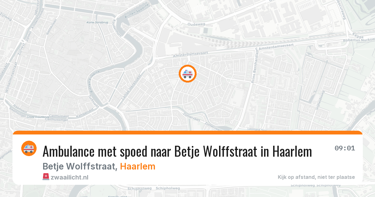 Ambulance met spoed naar Betje Wolffstraat in Haarlem — 7 aug 2026