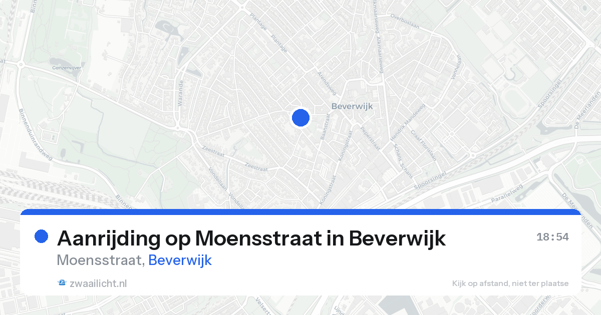 Aanrijding op Moensstraat in Beverwijk — 20 aug 2026