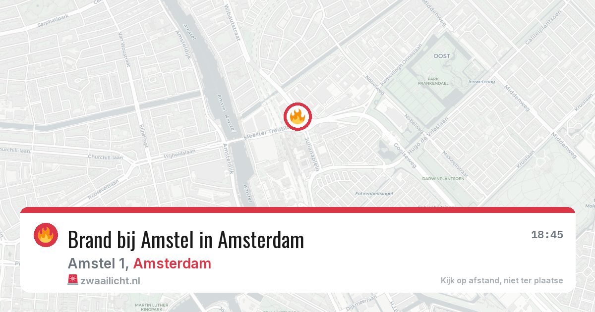Brand bij Amstel in Amsterdam — 31 jul 2026