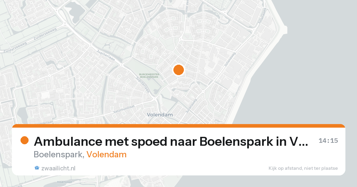 Ambulance met spoed naar Boelenspark in Volendam — 25 aug 2026