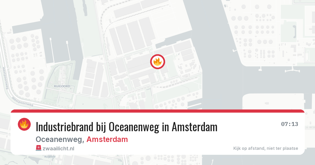 Industriebrand bij Oceanenweg in Amsterdam — 7 mei 2026