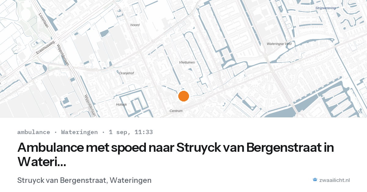 Ambulance met spoed naar Struyck van Bergenstraat in Wateringen — 1 sep 2026