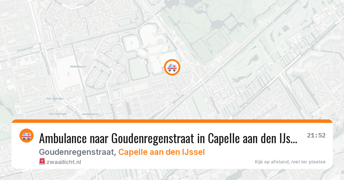 Ambulance naar Goudenregenstraat in Capelle aan den IJssel — 2 aug 2026