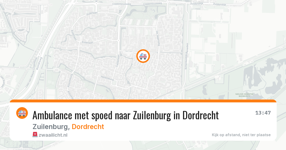 Ambulance met spoed naar Zuilenburg in Dordrecht — 25 jul 2026