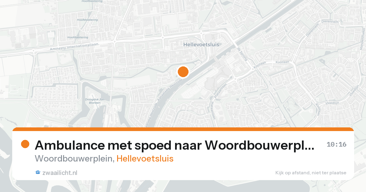 Ambulance met spoed naar Woordbouwerplein in Hellevoetsluis — 6 jul 2026