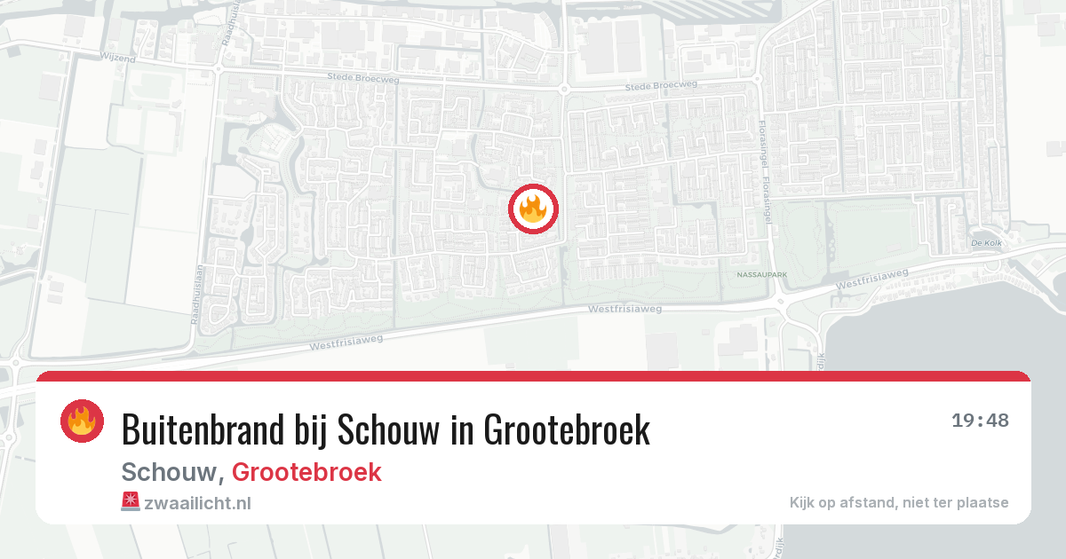 Buitenbrand bij Schouw in Grootebroek — 12 mei 2026