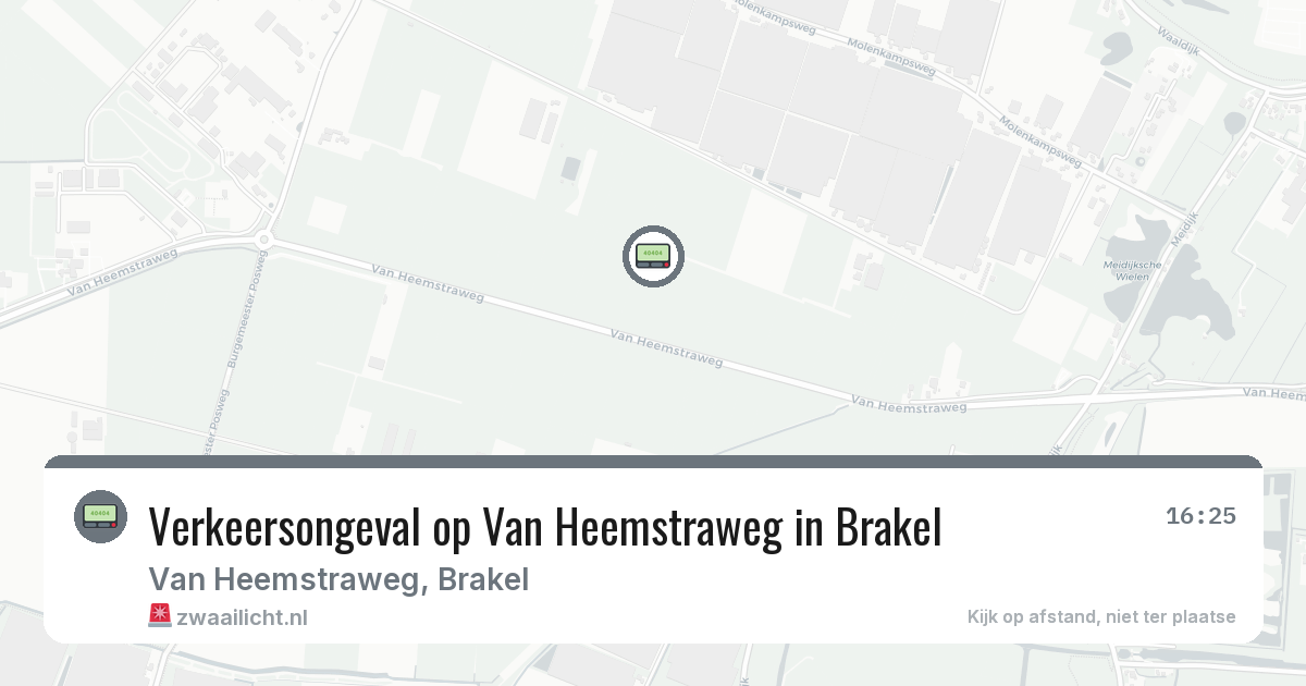 Verkeersongeval op Van Heemstraweg in Brakel — 8 mei 2026