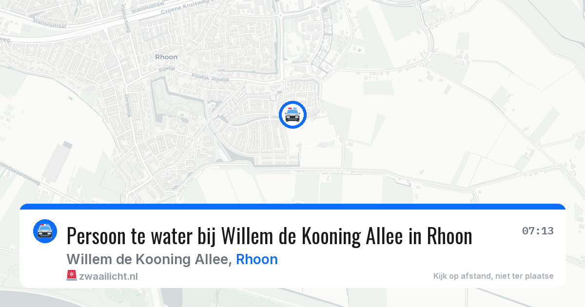 Persoon te water bij Willem de Kooning Allee in Rhoon — 15 mrt 2026