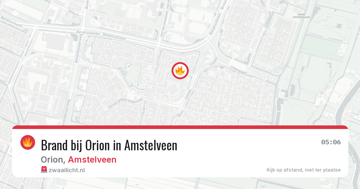 Brand bij Orion in Amstelveen — 8 jul 2026