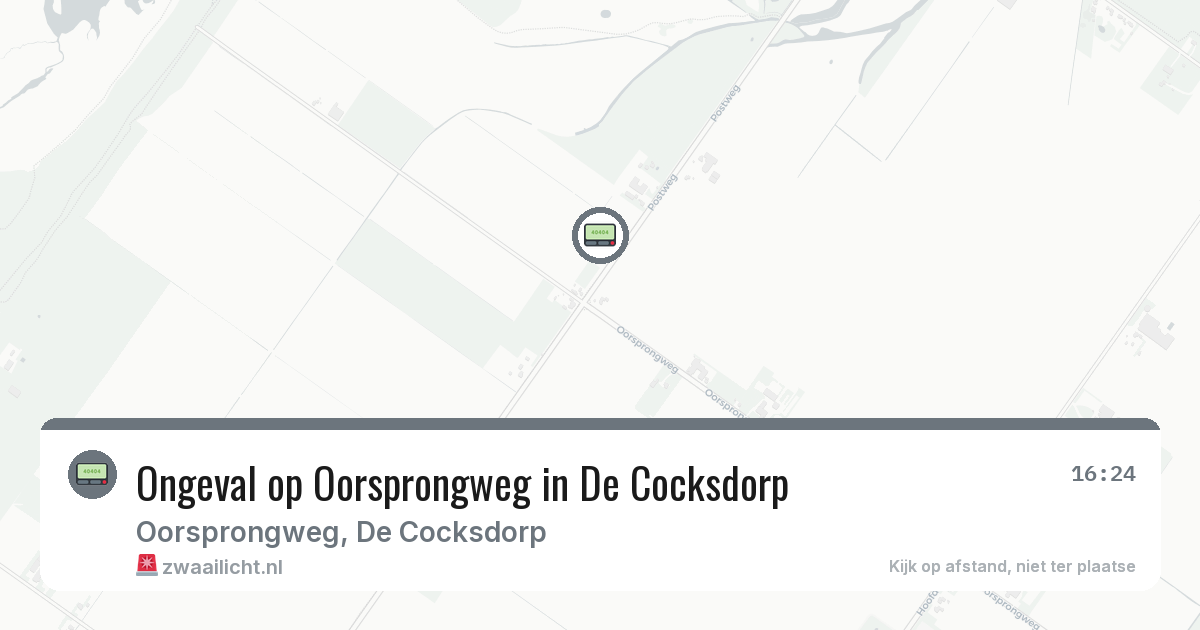 Ongeval op Oorsprongweg in De Cocksdorp — 20 feb 2026