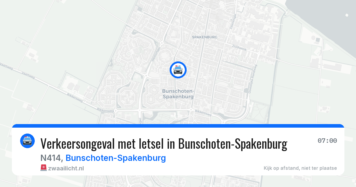 Verkeersongeval met letsel in Bunschoten-Spakenburg — 8 aug 2026
